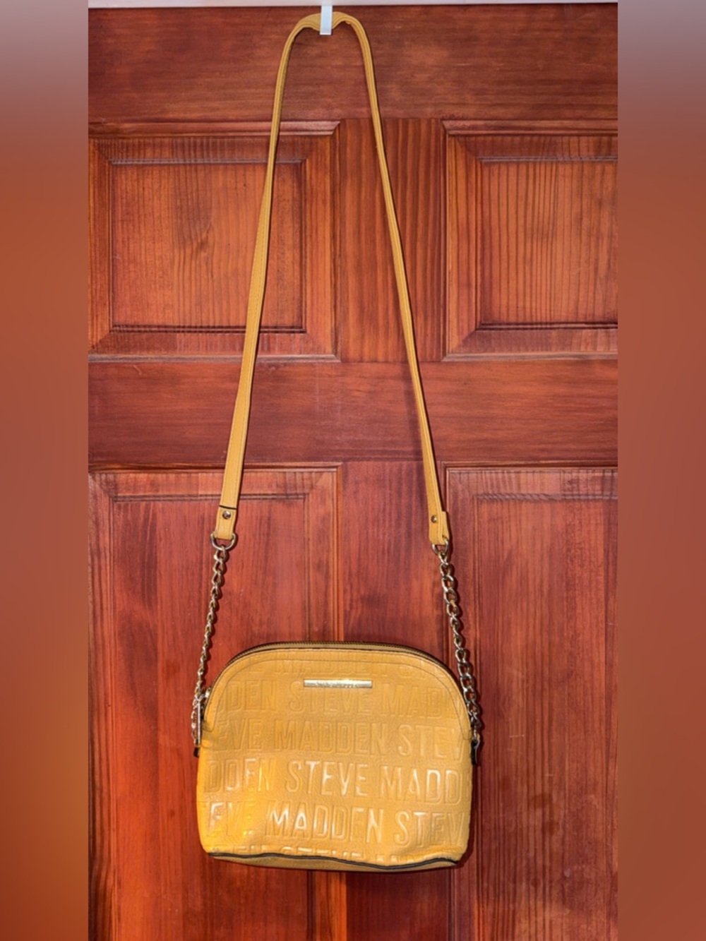 Steve Madden Mustard Yellow Embossed Crossbody Bag